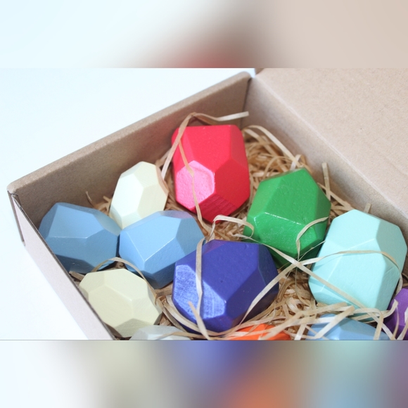 ✨🆕✨ Wooden Sorting Stacking Stones/ Rocks - Picture 3 of 9